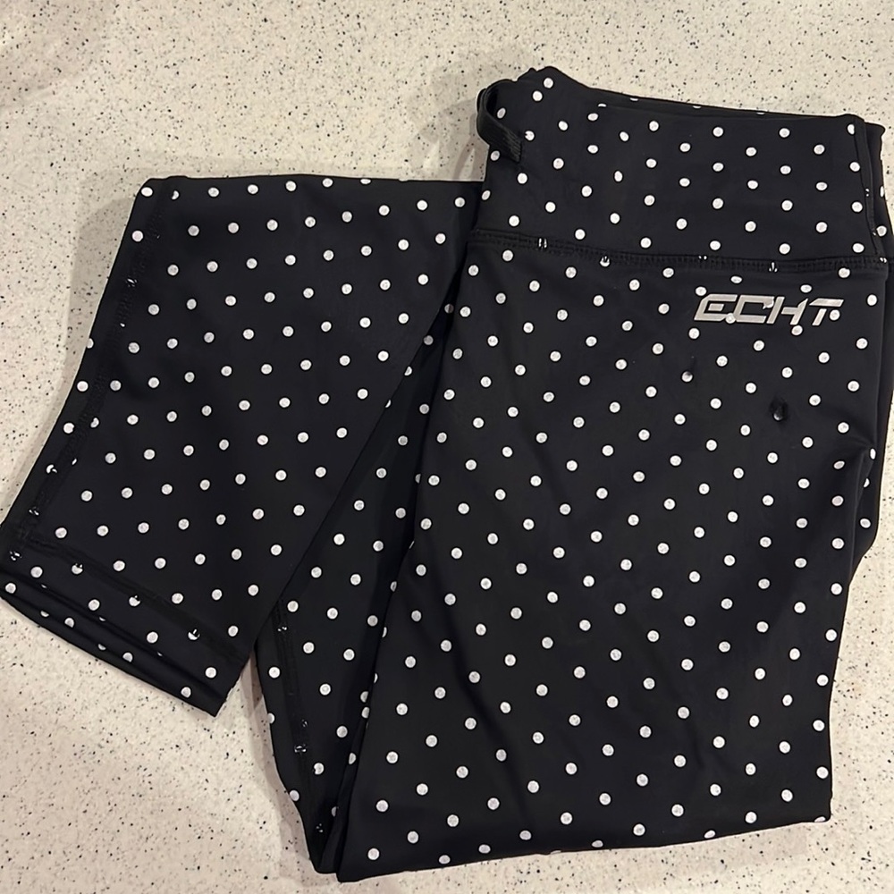 ECHT Tempo Dot Leggings - Black Large (12) NEW
